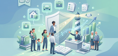 Maklerberater hilft Familien, Paaren und Senioren bei Versicherungen und Finanzen, Leuchtturm als Symbol für Orientierung.